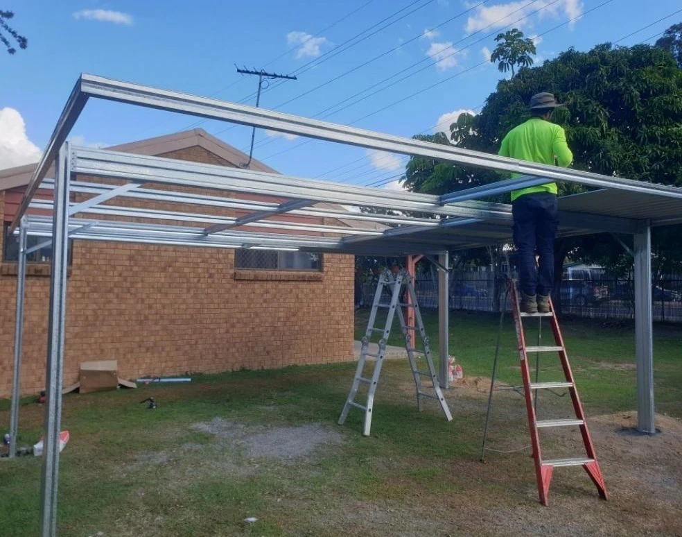 Double Flat Roof Budget Carports DIY👍 - Image 3